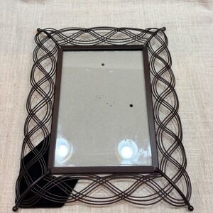 Burnes of Boston 5x7 Photo Frame Dark Bronze Woven Wire Lattice Metal Filigree